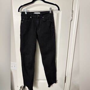 KanCan Black Distressed Hem Jeans
